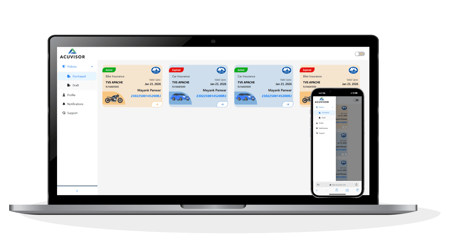 Acuvisor Dashboard